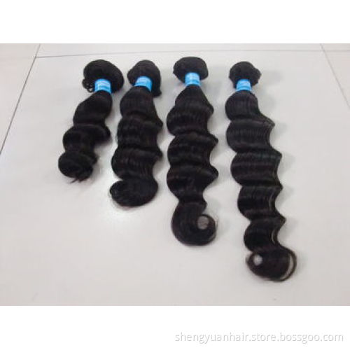 Peruvian Virgin Hair Weave, Loose Deep, 3/4 Bundles, No Tangles and No Sheding